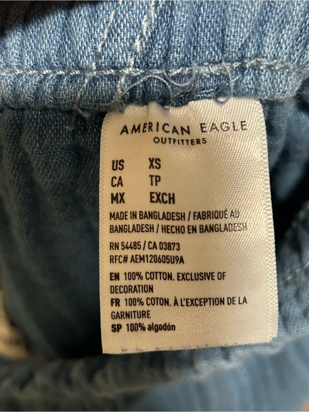 American Eagle Vacay Pants Cotton Gauze Blue , XS - Picture 7 of 8